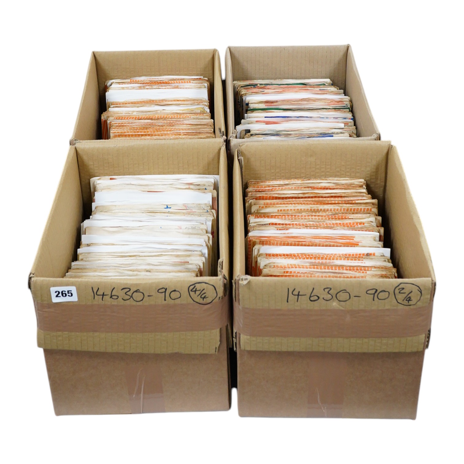 Four boxes of 7 inch singles, all on Decca, MGM and Parlophone record labels, artists include; Connie Francis, Jackie Dennis, Tommy Steele the Southlanders, the Goons the Rolling Stones, Dave Berry, the Fortunes, Billy F